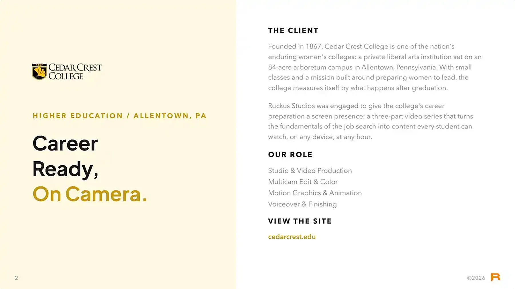 Cedar Crest College work