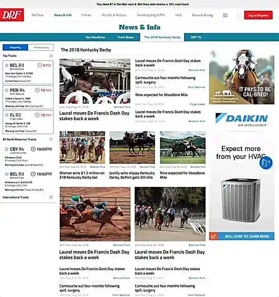 Daily Racing Form work